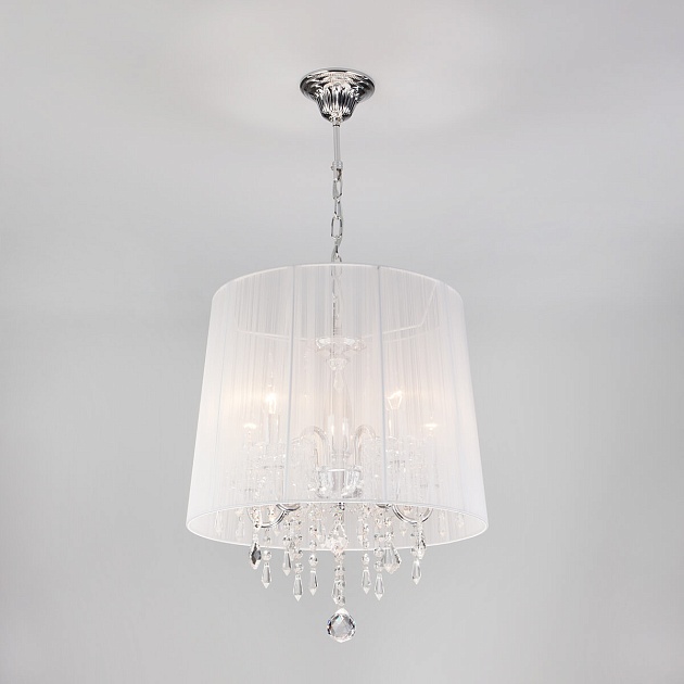 Подвесная люстра Eurosvet 2045/5 хром/белый Фото № 1