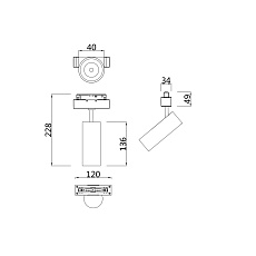 Трековый светодиодный светильник для магнитного шинопровода Maytoni Track Lamps TR019-2-7W4K-B 2