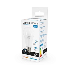 Лампа светодиодная Gauss E27 20W 6500K матовая 23239 2