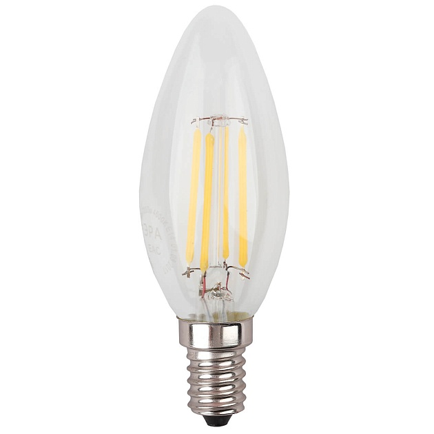 Лампа светодиодная ЭРА E14 9W 2700K прозрачная F-LED B35-9w-827-E14 Б0046991 фото 