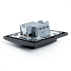 Переключатель двухклавишный Stekker Эрна черный PSW10-9008-03 39921 3