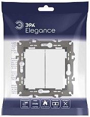Переключатель ЭРА Elegance 14-1112-01М перекрёстный двойной, 10АХ-250В, белый матовый Б0065795 4