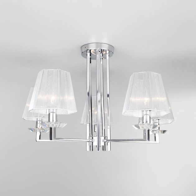 Потолочная люстра Eurosvet Alegria 60125/5 хром Smart изображение 1 Потолочная люстра Eurosvet Alegria 60125/5 хром Smart Фото № 1