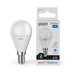Лампа светодиодная Gauss E14 12W 6500K матовая 53132 3
