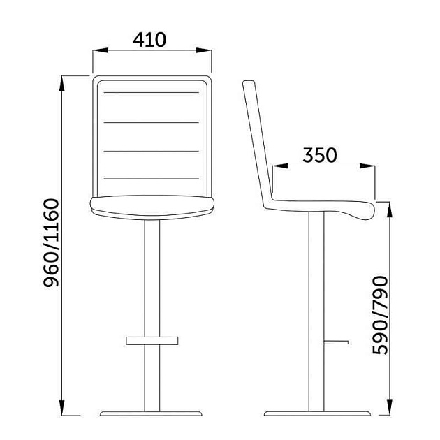 Барный стул AksHome Capri черный, велюр 80173 Фото № 2
