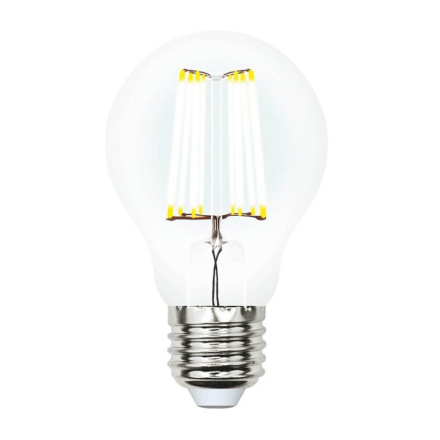Лампа светодиодная филаментная Uniel E27 10W 4000K прозрачная LED-A60-10W/NW/E27/CL PLS02WH UL-00002626 фото 