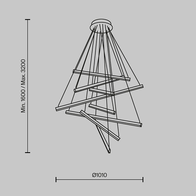 Подвесной светодиодный светильник Maytoni Line MOD016PL-L96BK Фото № 2