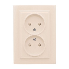 Розетка 2-мест. СП б/з 10А бежевый с защ. штор. Минск EKF ERR10-102-200