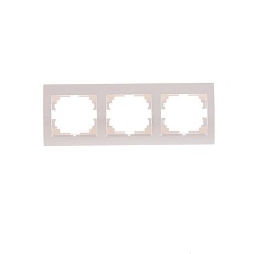 Рамка 3-ая горизонтальная Lezard Deriy белый жемчуг 702-3000-148