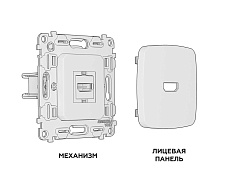 Комплект механизма розетки HDMI 2.0 AMBRELLA VOLT OMEGA Бежевый глянец 40V/500mA 2.0GHz 5-18Gbit/s QUANT (OP3140, VM222) MO314010 1