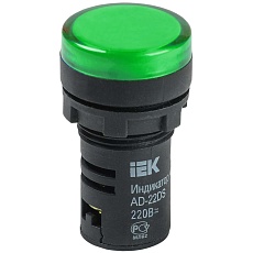 Лампа AD22DS(LED)матрица d=22мм зеленый 230В IEK BLS10-ADDS-230-K06