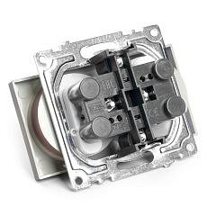 Розетка двухместная с защитной шторкой Stekker Катрин шоколад GLS10-7113-04 49026 4