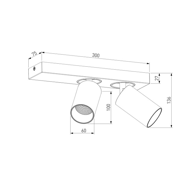 Светодиодный спот Eurosvet Flank 20139/2 Led белый изображение 2 Светодиодный спот Eurosvet Flank 20139/2 Led белый Фото № 2