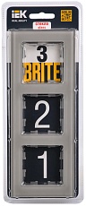 Рамка 3-постовая IEK Brite РУ-3-2-БрД дымчатая BR-M32-G-K30 1
