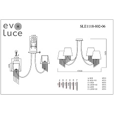 Потолочная люстра Evoluce Alluria SLE1118-802-06 1