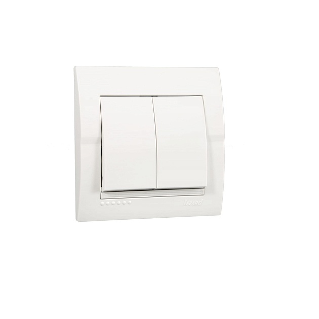 Выключатель двойной Lezard Deriy белый 702-0202-101 Фото № 1