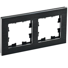 Рамка 2-постовая IEK Brite РУ-2-1-БрЧ черная BR-M22-M-K02