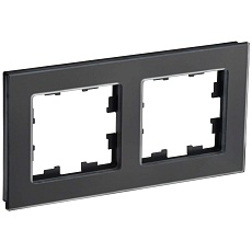 BRITE Рамка 2-местная РУ-2-2-Бр стекло черный матовый IEK BR-M22-G-31-K02