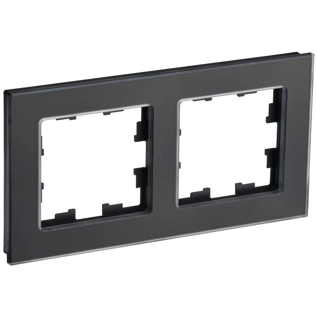 BRITE Рамка 2-местная РУ-2-2-Бр стекло черный матовый IEK BR-M22-G-31-K02 изображение 1 BRITE Рамка 2-местная РУ-2-2-Бр стекло черный матовый IEK BR-M22-G-31-K02 Фото № 1