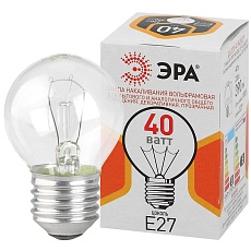Лампа накаливания ЭРА E27 40W прозрачная ДШ 40-230-E27-CL Б0039137 1