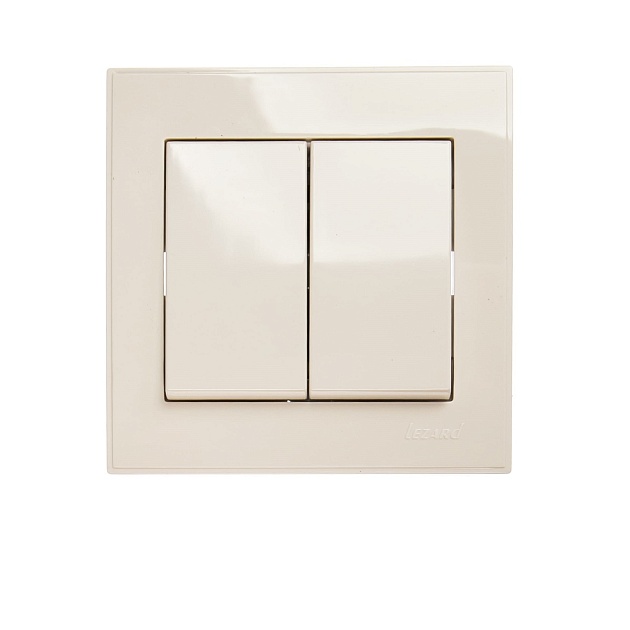 Выключатель двойной Lezard Rain белый 703-0202-101 изображение 1 Выключатель двойной Lezard Rain белый 703-0202-101 Фото № 1