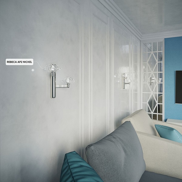 Бра Crystal Lux Rebeca AP2 Nickel Фото № 8