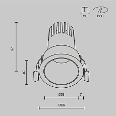 Встраиваемый светильник Maytoni Technical Dip DL116-10W-2.7K-W 1