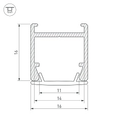 Профиль Arlight PDS-H16-2000 ANOD 023858 2