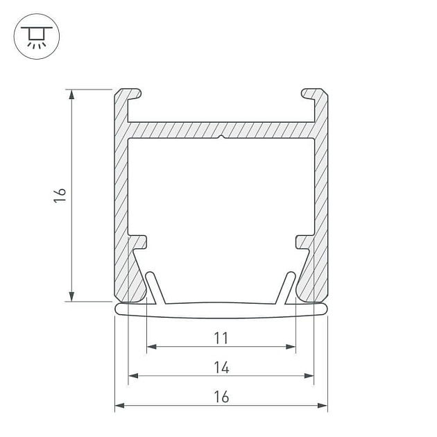 Профиль Arlight PDS-H16-2000 ANOD 023858 Фото № 3