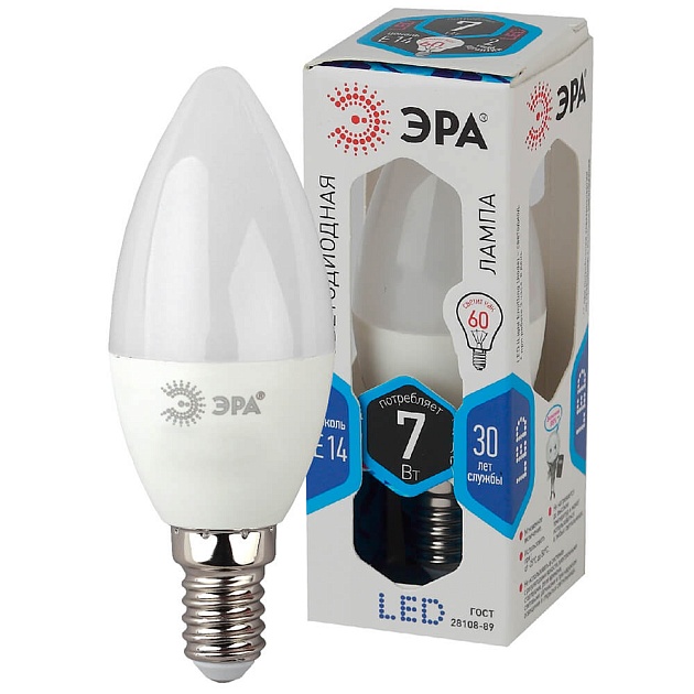 Лампа светодиодная ЭРА E14 7W 4000K матовая LED B35-7W-840-E14 Б0020539 фото 4