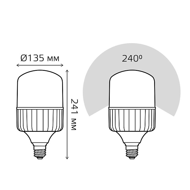 Лампа светодиодная Gauss E40 80W 6500K матовая 63438 Фото № 2