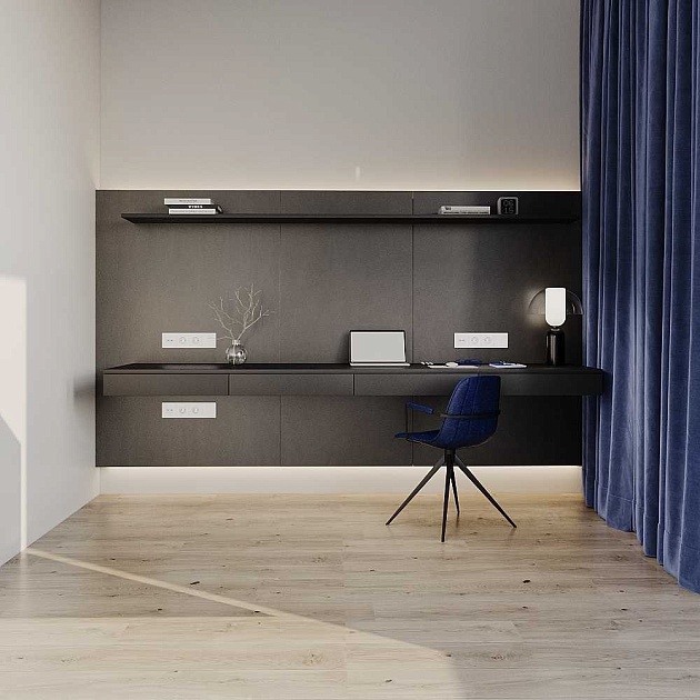 Розетка встраиваемая Voltum S70 с заземлением и защитными шторками, 16А, (белый матовый) VLS040202 Фото № 5