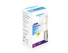 Лампа светодиодная филаментная Ambrella light E27 6W 4200K прозрачная 203915 1