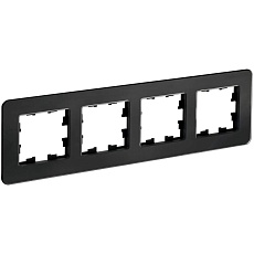 BRITE Рамка 4-местная РУ-4-2-Бр стекло черный RE IEK BR-M42-G-41-K02