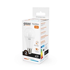 Лампа светодиодная Gauss E27 20W 3000K матовая 23219 3