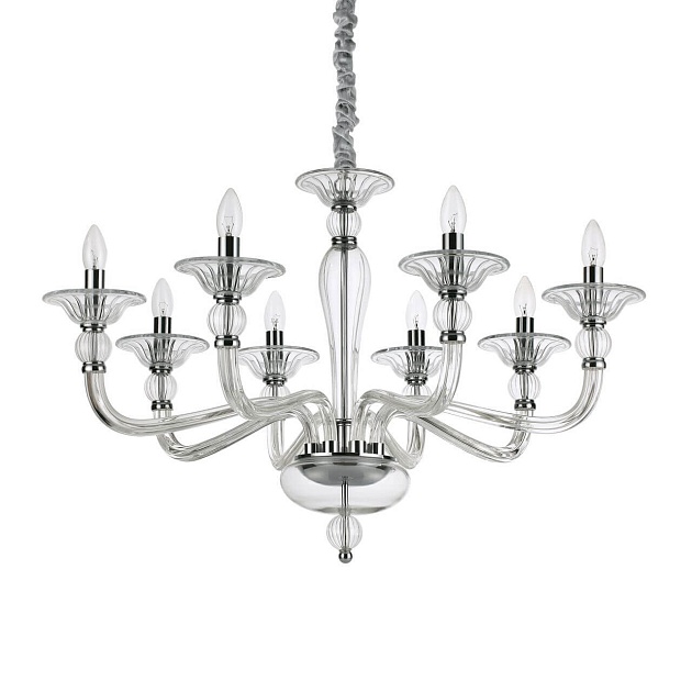 Подвесная люстра Ideal Lux Danieli SP8 Trasparente 159980 Фото № 1