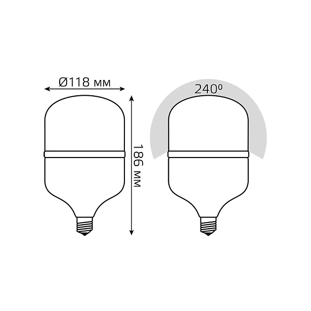 Лампа светодиодная Gauss E27 42W 6500K матовая 63234 Фото № 5