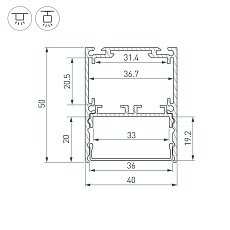 Профиль Arlight SL-Line-4050-3L-2000 Anod 044666 4
