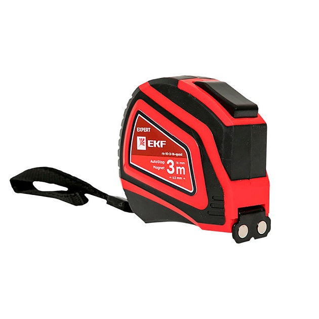 Рулетка измерительная РС-10 (3 м х 16 мм) Autostop Магнит EKF Expert rs-10-3-16-quad Фото № 1