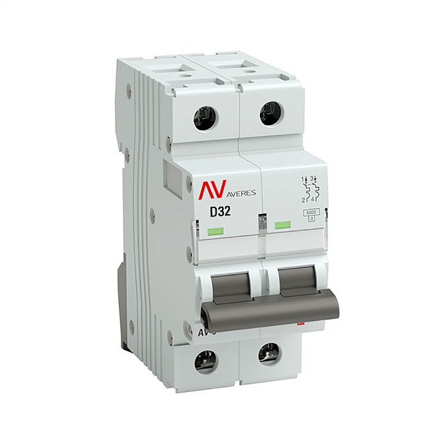 Выключатель автоматический AV-6 2P 32A (D) 6kA EKF AVERES mcb6-2-32D-av Фото № 1