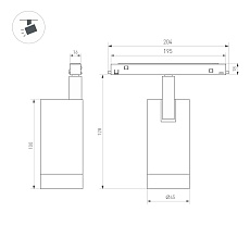 Трековый светодиодный светильник Arlight MAG-ORIENT-SPOT-R45-12W Day4000-MIX (BK, 24 deg, 48V, DALI) 036742 1