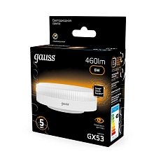 Лампа светодиодная Gauss GX53 6W 3000K матовая 108008106 3