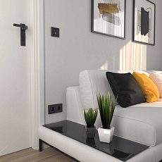 Выключатель Werkel Hammer двухклавишный проходной с подсветкой черный W1222108 4690389162640 3