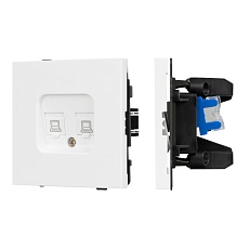 Механизм компьютерной розетки двойной SCT-TENDO-MPC2-PL-WH (RJ-45, CAT6) Arlight 054100