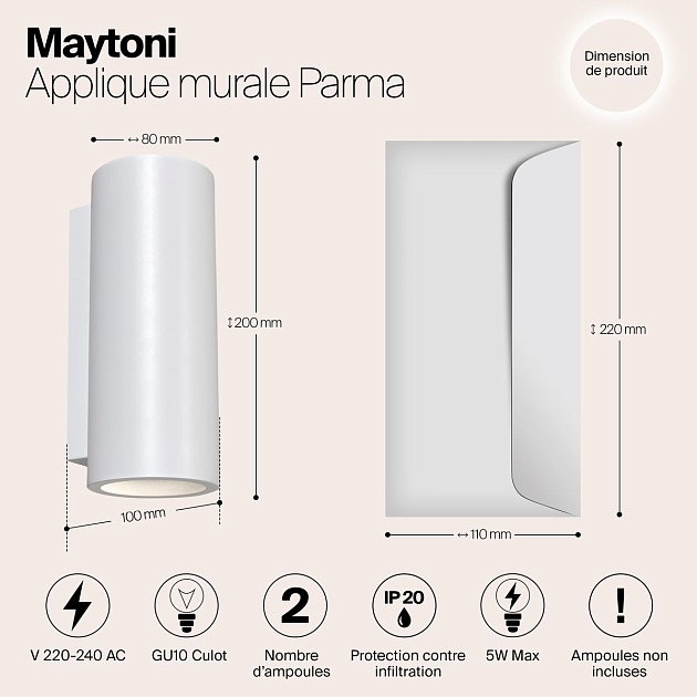 Бра Maytoni Parma C191-WL-02-W Фото № 2