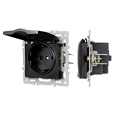 Механизм розетки влагозащищённый SCT-MCP-PL-BK (250V, 16A) Arlight 043746