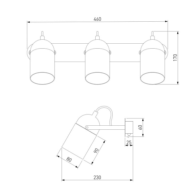 Спот Eurosvet Mars 20122/3 черный/тертый серый изображение 2 Спот Eurosvet Mars 20122/3 черный/тертый серый Фото № 2