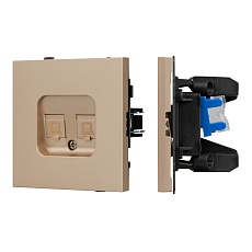 Механизм компьютерной розетки двойной SCT-TENDO-MPC2-PL-GD (RJ-45, CAT6) Arlight 054103