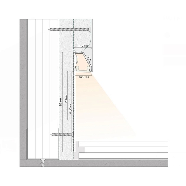 Теневой напольный плинтус FerGipps черный ПП 90 УТ000002532 Фото № 4