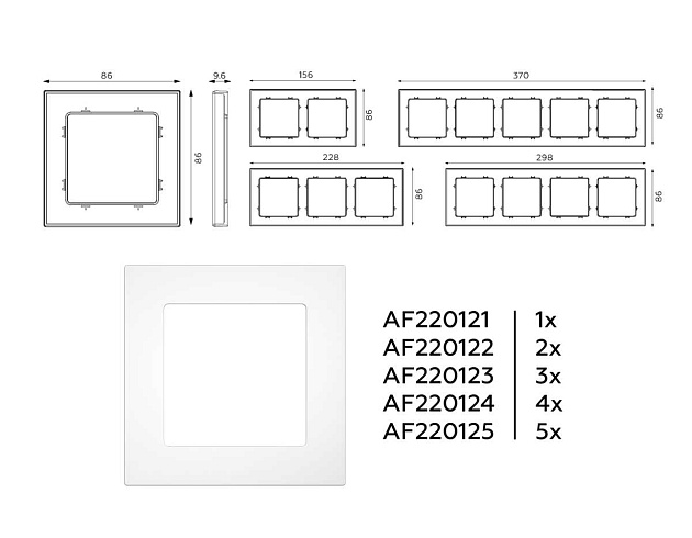 Рамка AMBRELLA VOLT AF220123 Фото № 3